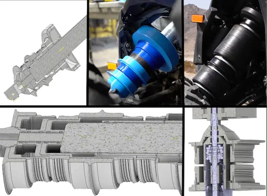 3D Model images of Custom Air spring developed for a Can Am