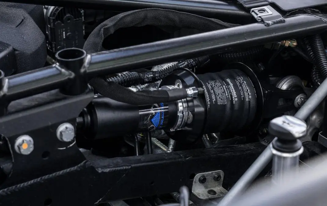 Universal Air Solution series Custom Struts with air bag mounted in vehicle