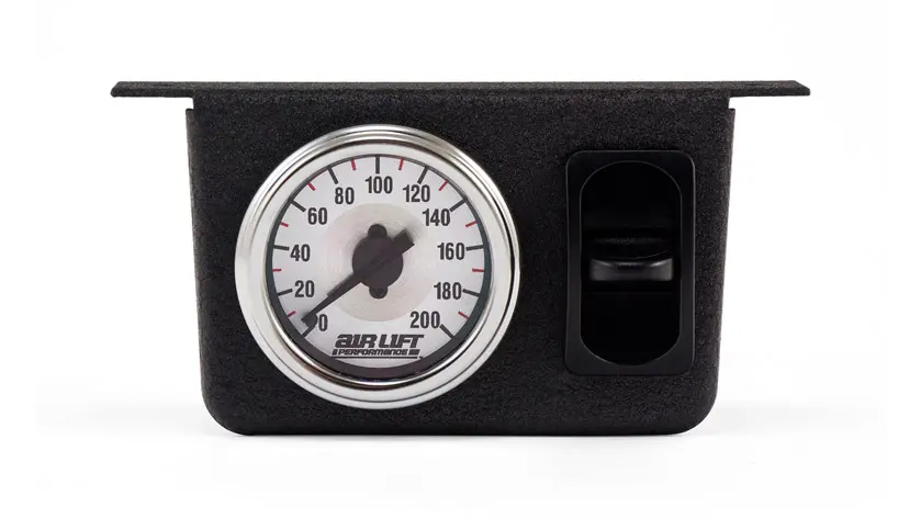 Airlift Single Needle Gauge Panel with one paddle switch- 200 PSI
