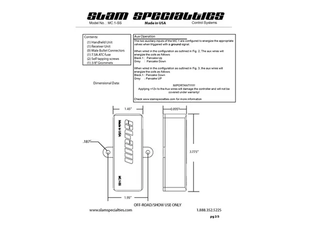 Slam Specialties, 8 Switch Manual Controller