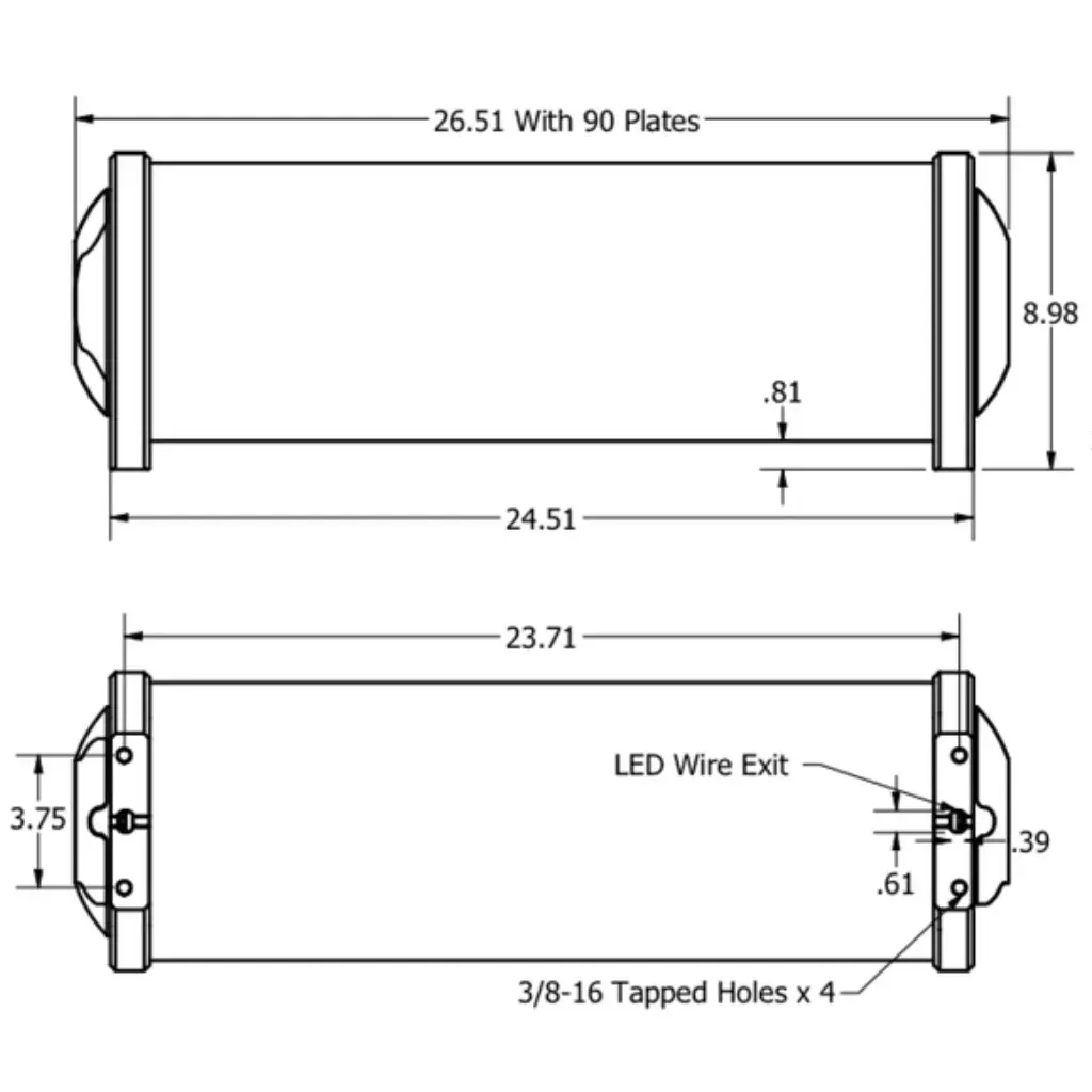 RGB Acrylic Air Tank Dimensions