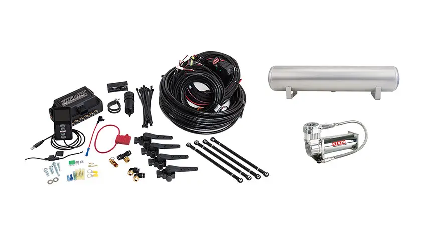Airlift Air Lift Performance 3H (1/4" Air Line, 4 Gallon 5-Port Lightweight Raw Aluminum Tank, VIAIR 444C Compressor)