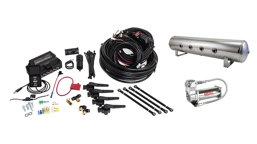 Airlift Air Lift Performance 3H (1/4" Air Line, 4 Gallon 7-Port Lightweight Polished Aluminum Tank, VIAIR 444C Compressor)