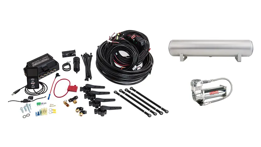 Airlift Air Lift Performance 3H (3/8" Air Line, 4 Gallon 5-Port Lightweight Raw Aluminum Tank, VIAIR 444C Compressor)