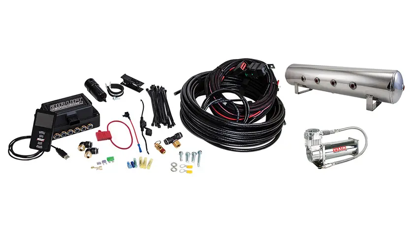 Airlift Air Lift Performance 3P (3/8" Air Line, 4 Gallon 7-Port Lightweight Polished Aluminum Tank, VIAIR 444C Compressor)