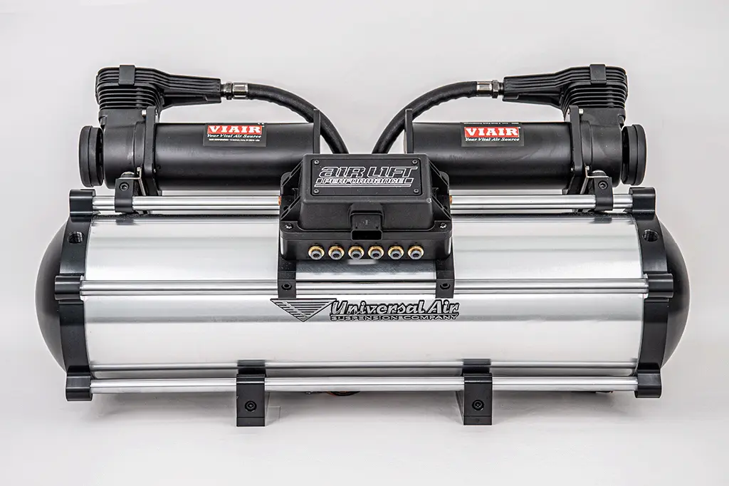 [03-BTBSB-24] Billet Modular Air Tank (24" - 3.38 Gallons, Black Cap, Silver Tube)