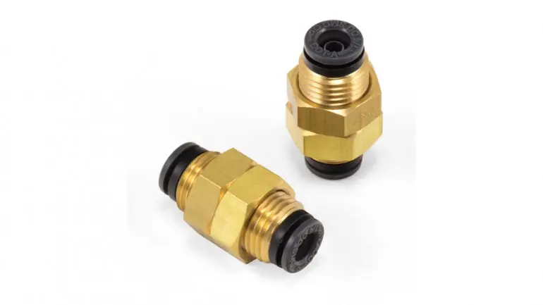 [AL-22652] Airlift Bulkhead Union - 1/4" PTC x 1/4" PTC - DOT - SMC # KV2E07-00