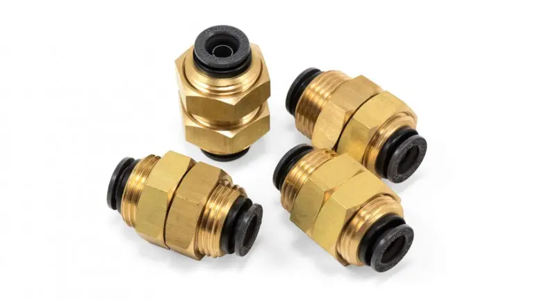 [AL-22653] Airlift Bulkhead Union - 3/8" PTC x 3/8" PTC - DOT - SMC # KV2E11-00