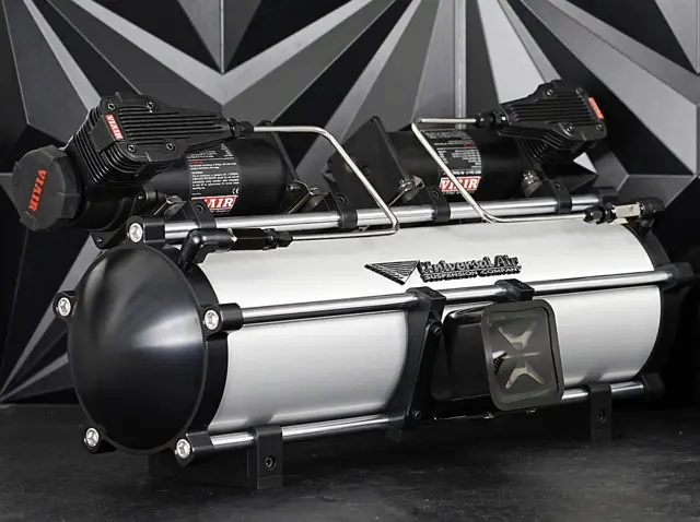 [10-120721] Billet Tank Management Kit Bundle (24" - 3.38 Gallons, No Compressor, 1/4", Black Cap, Silver Tube, None)