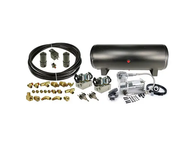 [10-180265] Seperate Manifold Valves FB Air Management Package (3 Gallon Black Aluminum, Single Viair 380, 1/4", No, No)