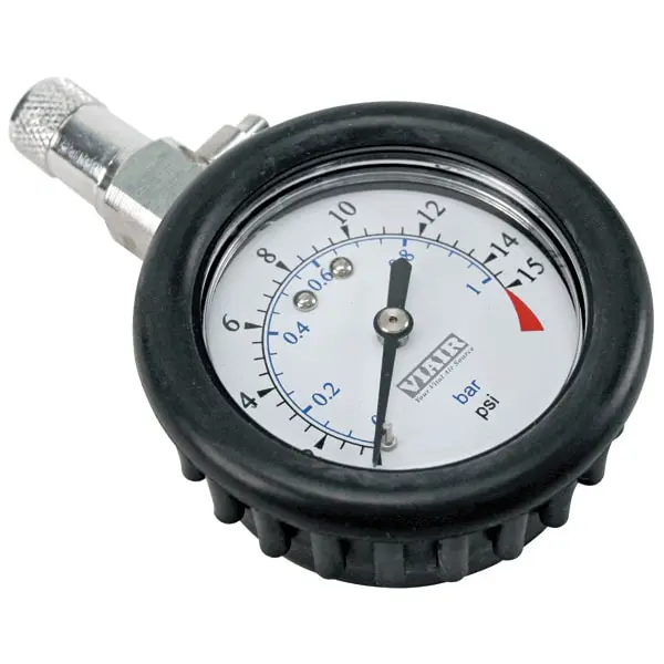 2.0" Tire Gauge w/Boot (0 to 15 PSI)