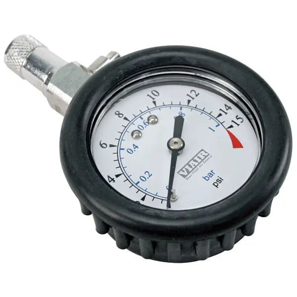 [VA-90058] 2.0" Tire Gauge w/Boot (0 to 15 PSI)