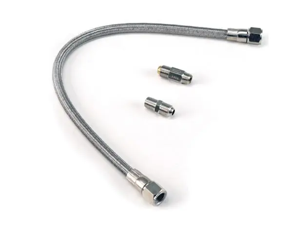 [VA-92789] 20” Stainless Steel Braided PTFE Leader Hose w/ Check Valve DS