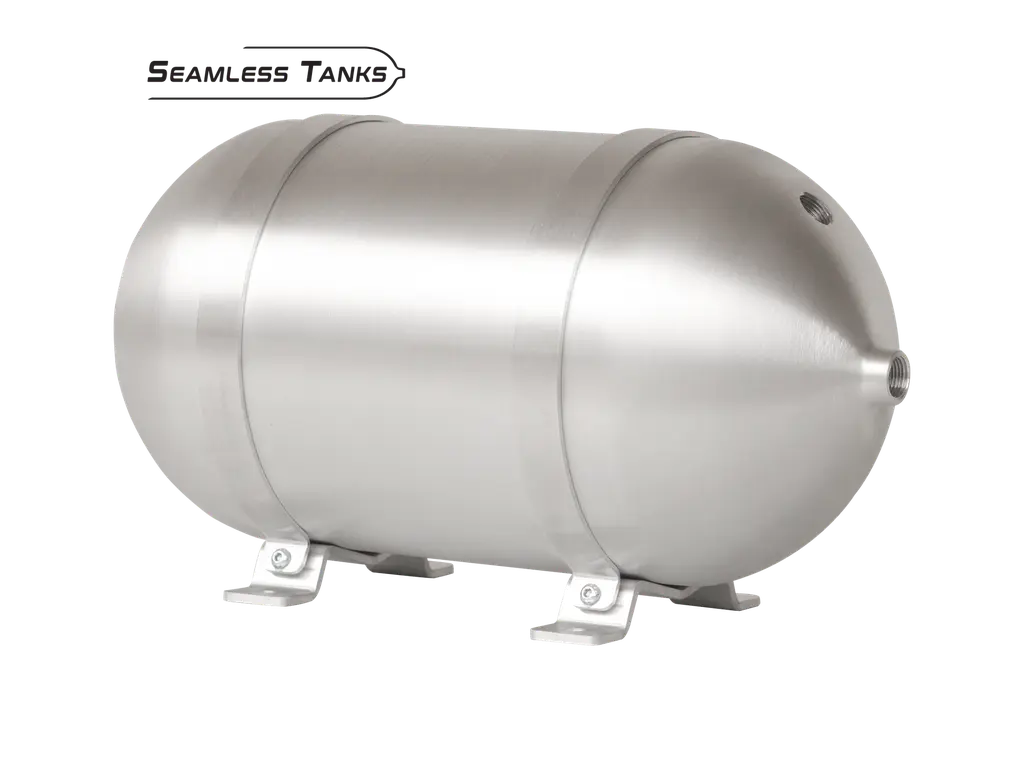 [ST-818381] 18” X 8.625” Seamless Aluminum Tank  With 4 3/8" Ports with hardware and 1 1/4" Port 