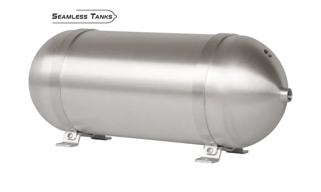 [ST-824381] 24” X 8.625” Seamless Aluminum Tank With 4 3/8" Ports with hardware and 1 1/4" Port 