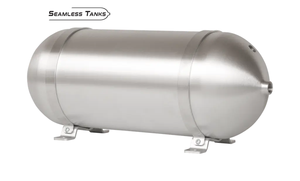 [ST-828381] 28” X 8.625” Seamless Aluminum Tank With 4- 3/8" Ports with hardware and 1- 1/4" Port 
