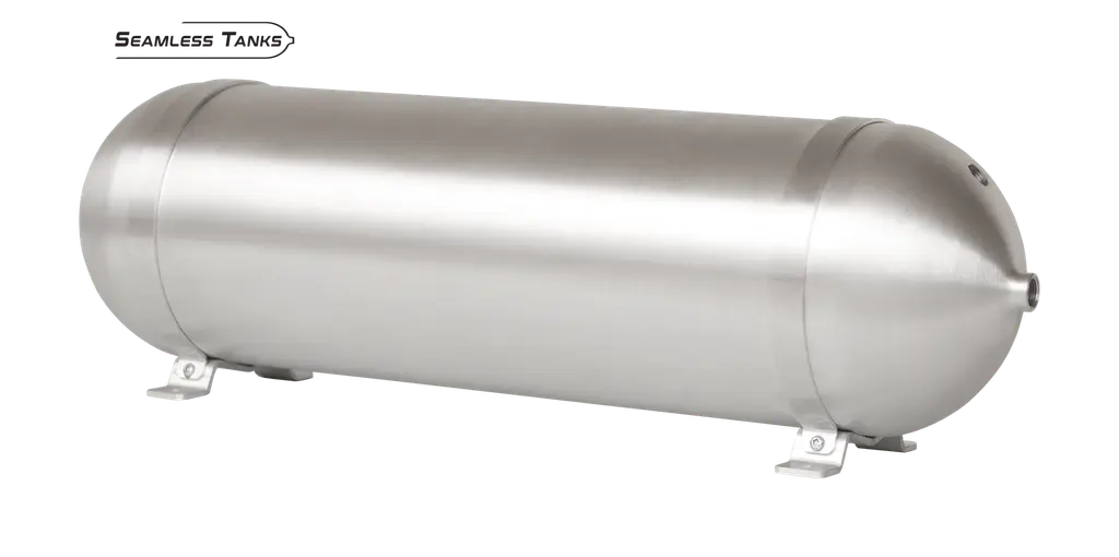 [ST-832381] 32” X 8.625” Seamless Aluminum Tank With 4 3/8" Ports with hardware and 1 1/4" Port 