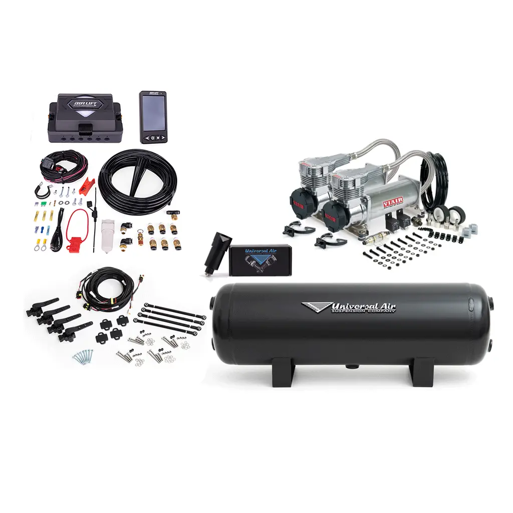 Airlift 4P/H Air Management Package (3 Gallon Black Aluminum, No Compressor, 1/4", No Height Based)
