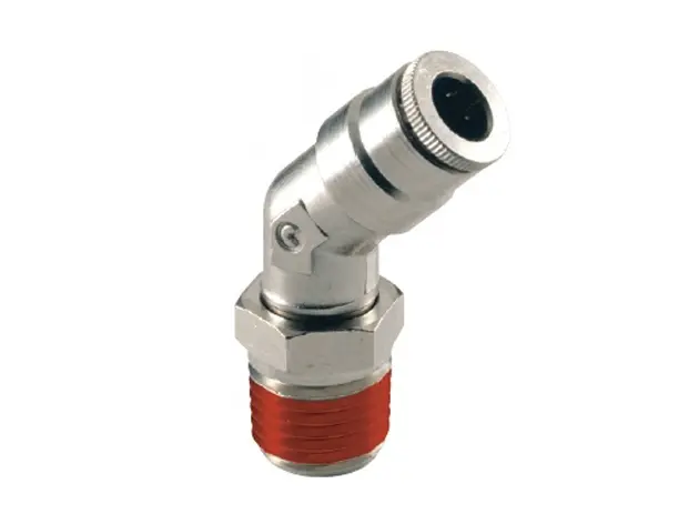 [05-72-4-4] **Nickel Plated** 1/4" Hose 1/4" NPT 45 Degree Swivel DOT Approved Fitting