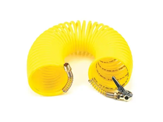 [VA-00037] 35 Ft. Coil Hose, with 1/4" M Swivel, with Close Ended Clip-On Chuck