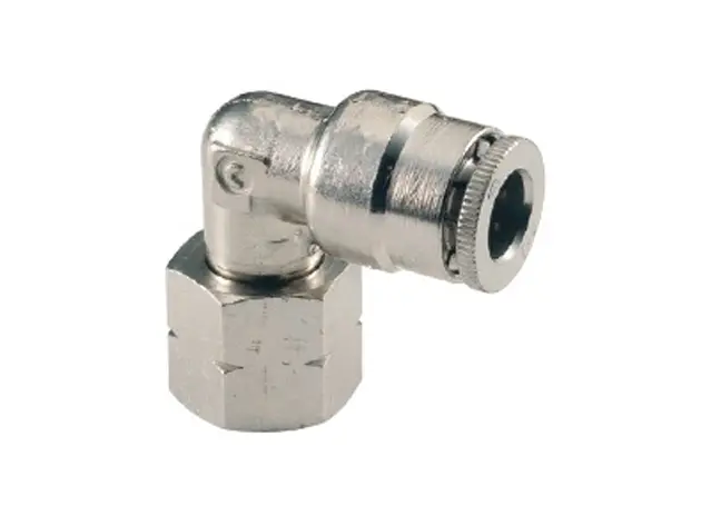 [05-74-4-2] **Nickel Plated** 1/4" Hose 1/8" NPT 90 Degree Female Thread Swivel DOT Approved Fitting