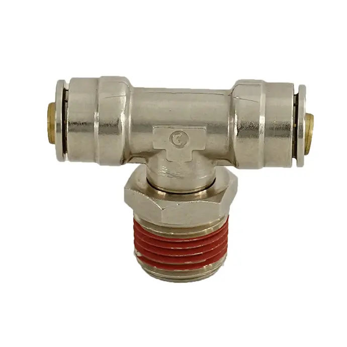 **Nickel Plated** 1/4" Hose 3/8" NPT Branch T Swivel DOT Approved Fitting