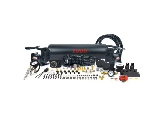 [VA-20014] Dual Stealth Black 380C Onboard Air System (200 PSI · 2.54 CFM · 44 Amp · 12V · 2.5 Gal. Tank)