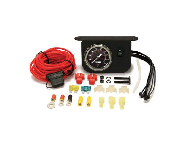 [VA-20066] Illuminated Dash Panel Gauge Kit, Black Face (200 PSI, 30 Amp)