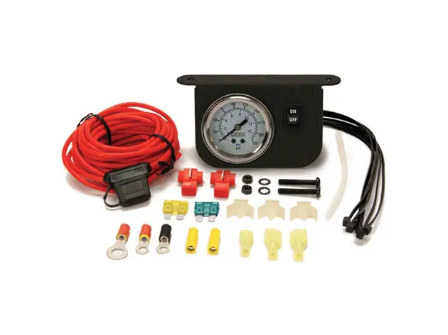 [VA-20065] Illuminated Dash Panel Gauge Kit, White face (200 PSI, 30 Amp)