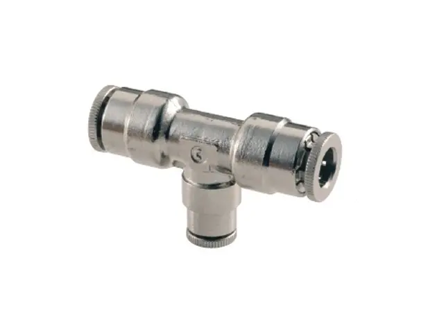 [05-79-8-4] **Nickel Plated** (2) 1/2" Hose (1) 1/4" Hose T DOT Approved Fitting