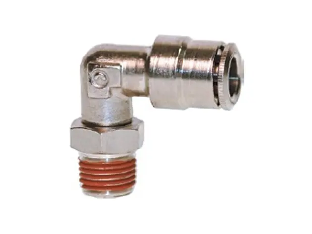 [05-71-4-2] **Nickel Plated** 1/4" Hose 1/8" NPT 90 Degree Swivel DOT Approved Fitting