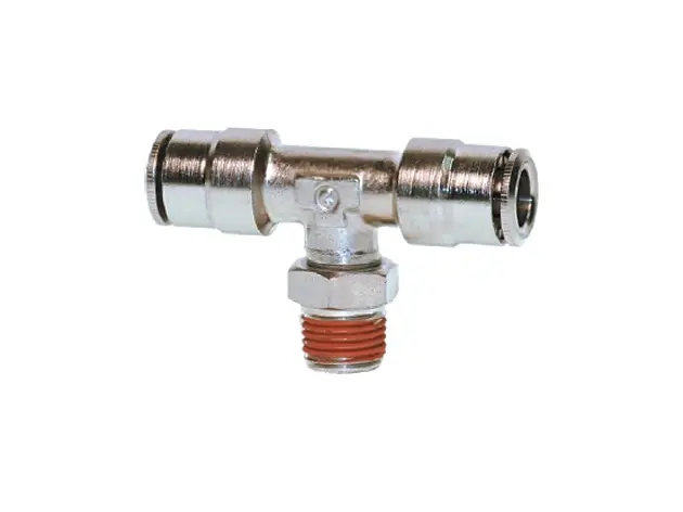 [05-81-4-2] **Nickel Plated** 1/4" Hose 1/8" NPT Branch T Swivel DOT Approved Fitting