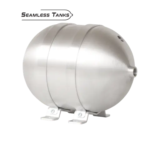 [ST-812381] 12” X 8.625” Seamless Aluminum Tank With 4 3/8" Ports with hardware and 1 1/4" Port 
