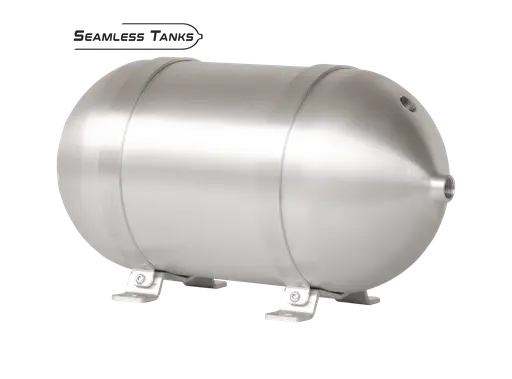 [ST-818381] 18” X 8.625” Seamless Aluminum Tank  With 4 3/8" Ports with hardware and 1 1/4" Port 