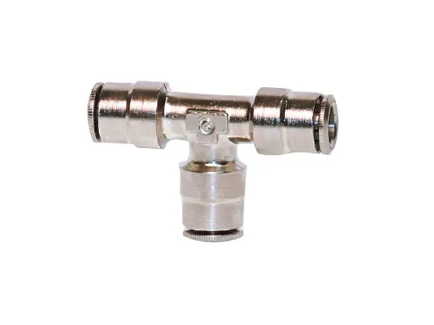 [05-79-4] **Nickel Plated** 1/4" Hose T DOT Approved Fitting