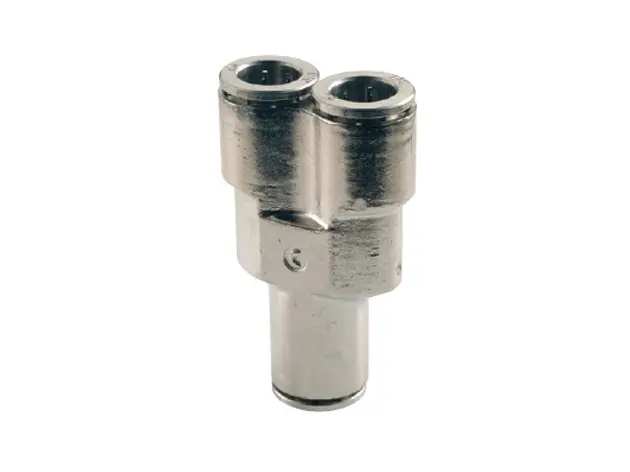 [05-82-4] **Nickel Plated** 1/4" Hose Y DOT Approved Fitting